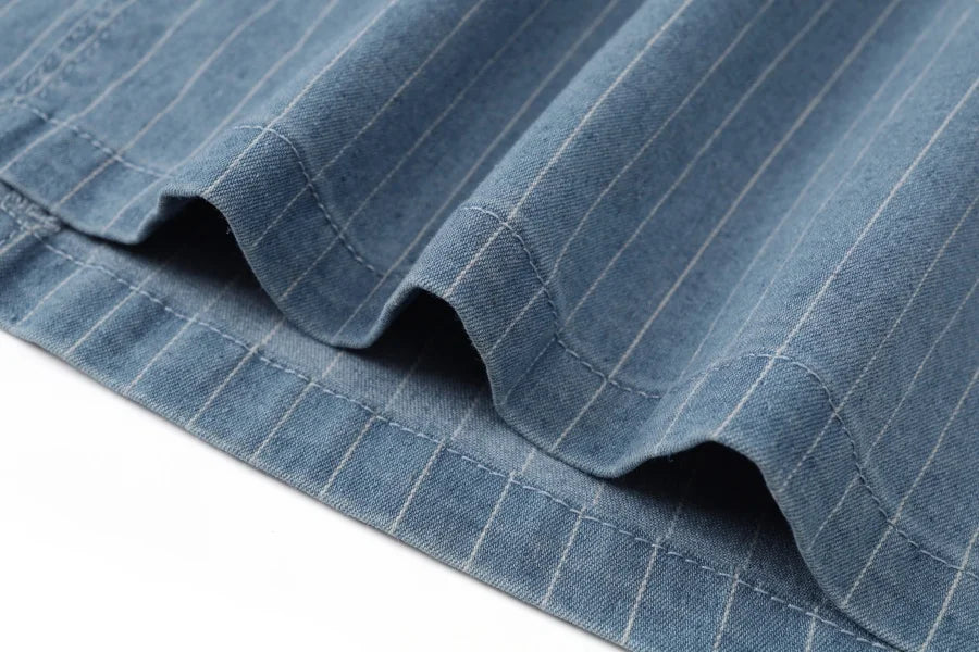 falda vaquera de rayas diplomáticas