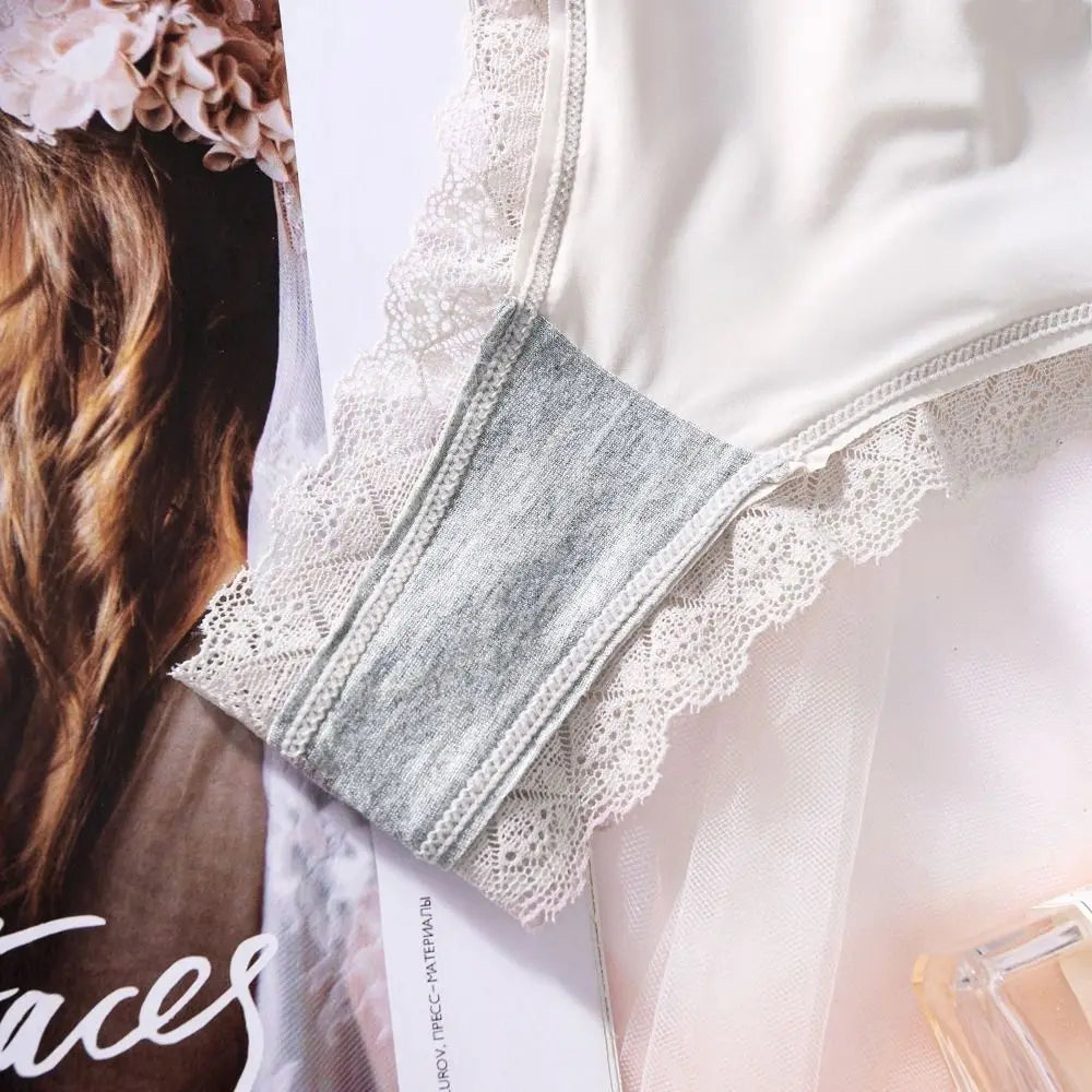 Ice Silk Cotton Crotch Low Waist Lingerie