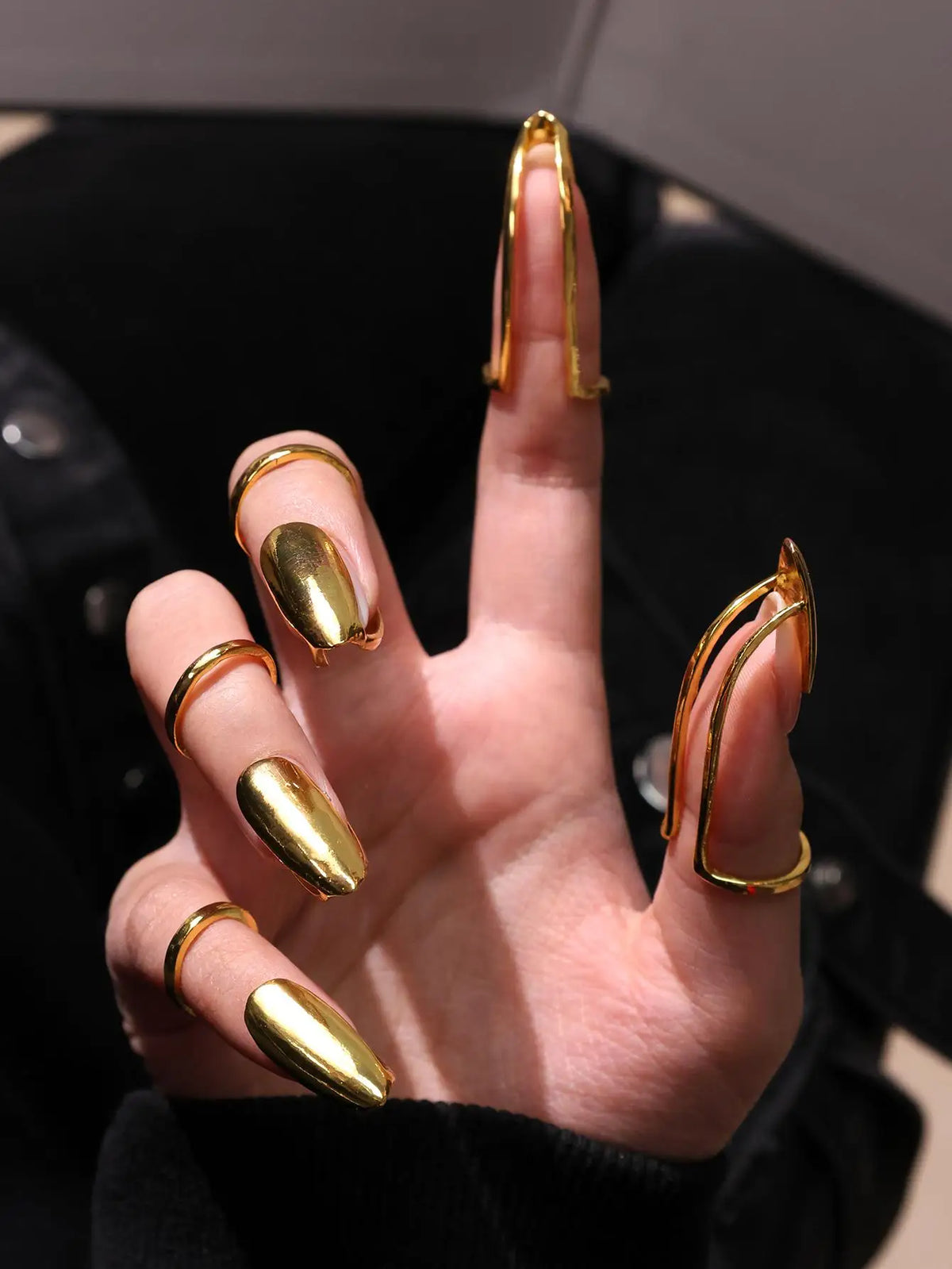 Unique Punk Five-Finger Nail Mysterious Artistic Niche Unisex Rings