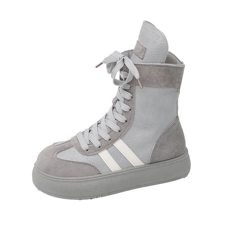 Sports and Leisure High Top Shoes Flat Bottomed Lightweight Boots Sneakers