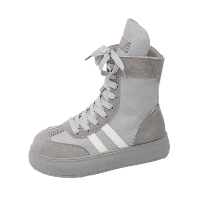 Sports and Leisure High Top Shoes Flat Bottomed Lightweight Boots Sneakers