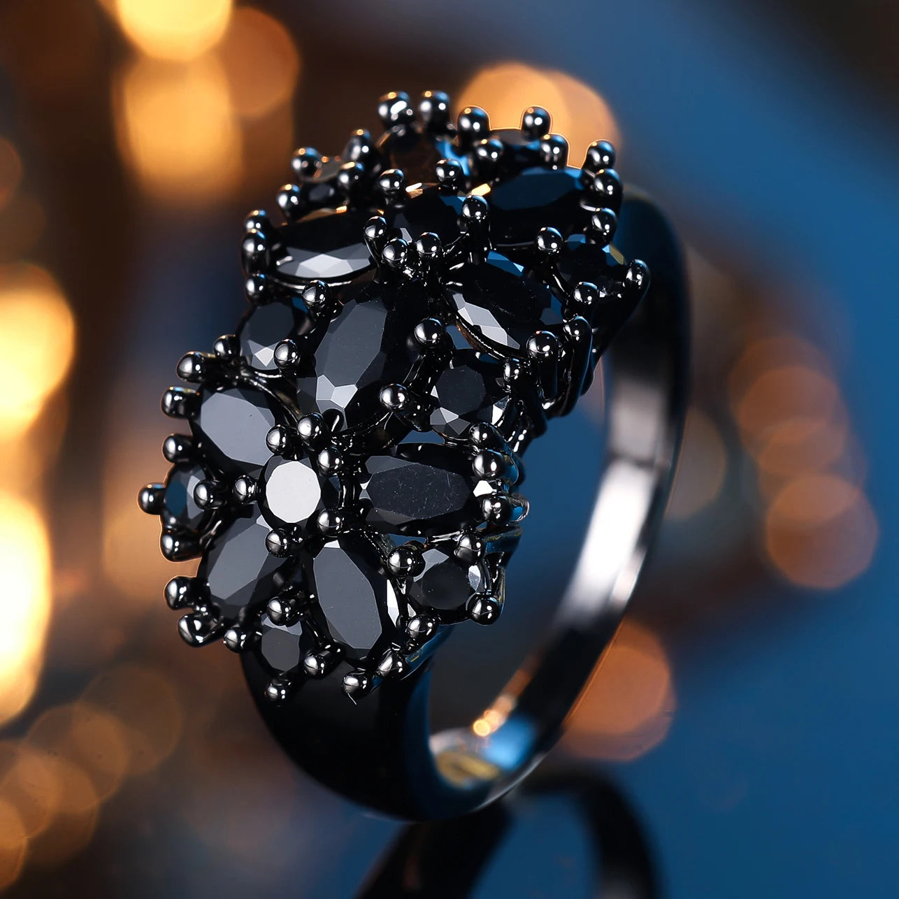Black Zircon Stone Ring