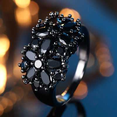 Black Zircon Stone Ring