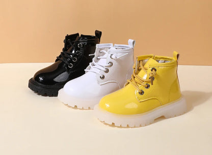 Baby Leather Waterproof Rubber Toddler Boots