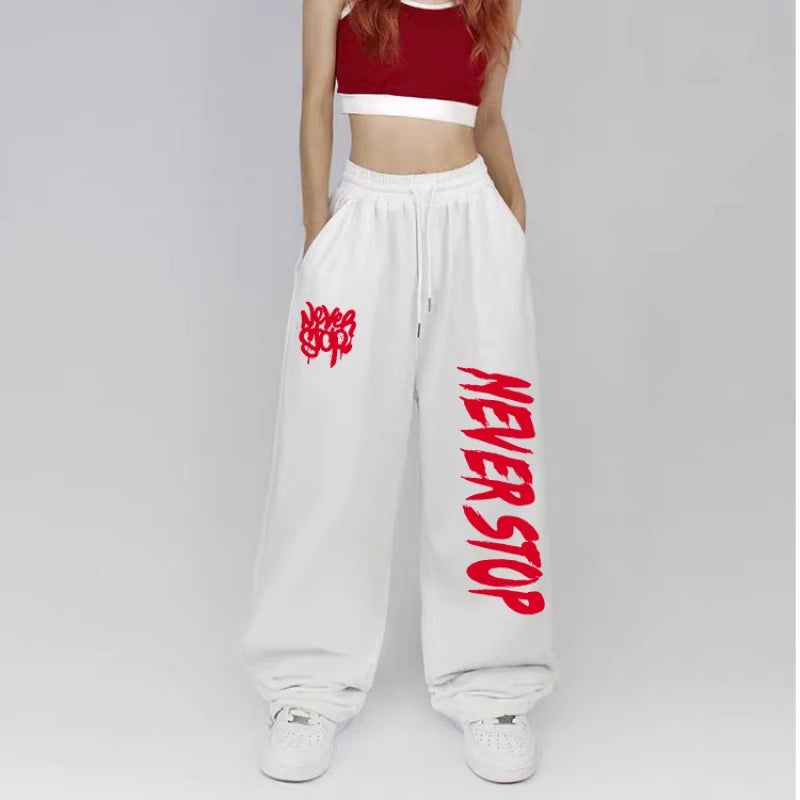 Black White Sweatpants Street Dance Hip-hop Sports Pants