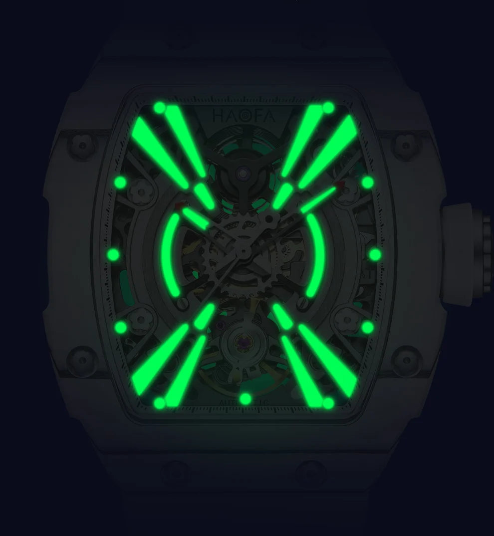 3D Skeleton mechanical Ark series luminous sport carbon fiber case Watch