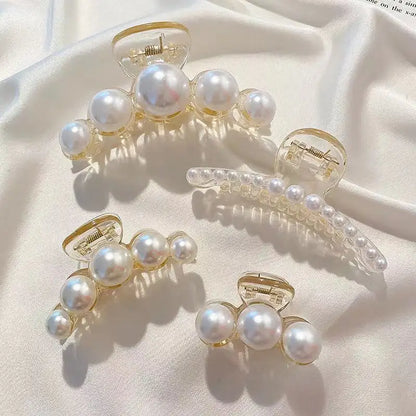 Simulated Pearl Hair Claws Hair Clips