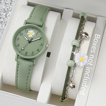 2PCS/Set Arabic Dial Leather Strap Quartz Watches