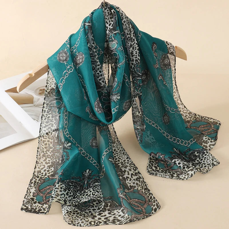 Chiffon Long Silk Scarf Turban