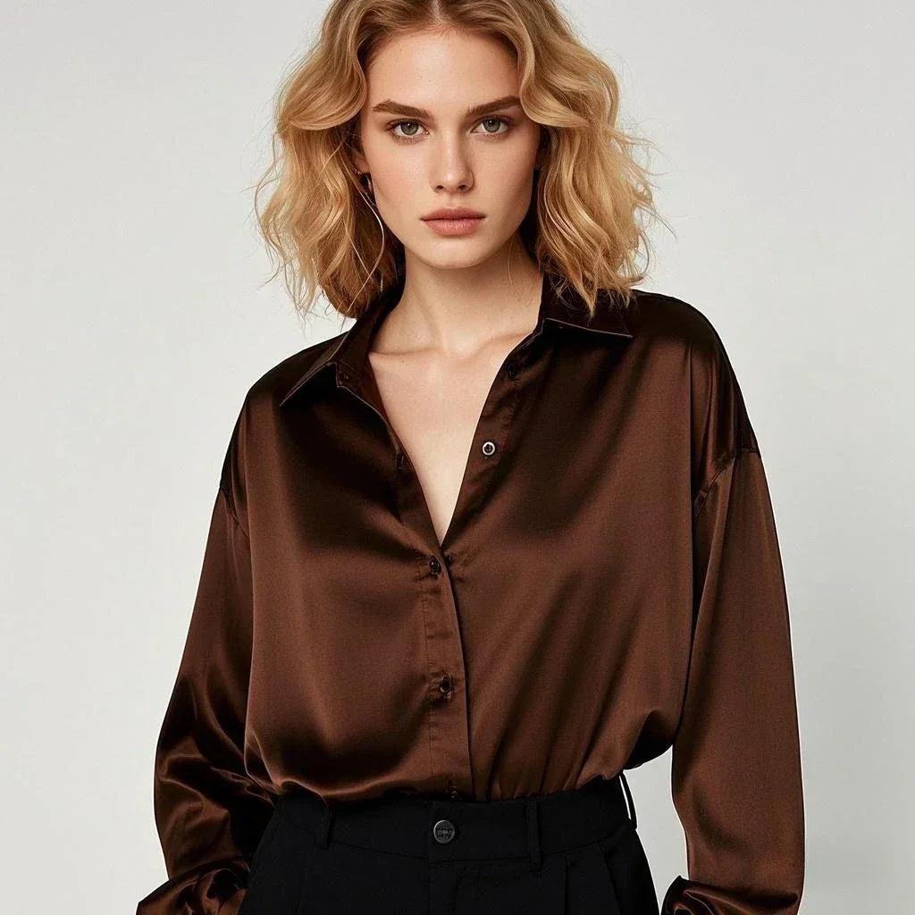 Korean Office Satin Slim Shirt