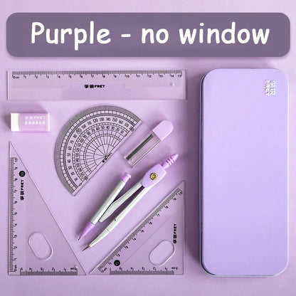 7 Pcs/set Mathematical Rulers Set Multi-function Professional Compass Ruler