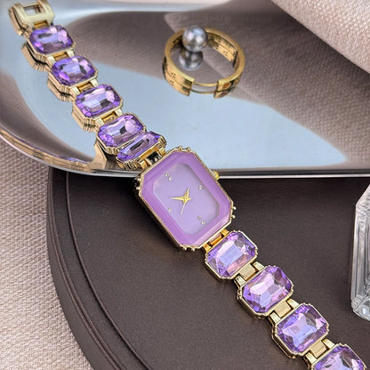 Rhinestone chain rectangular color case rhinesto watch