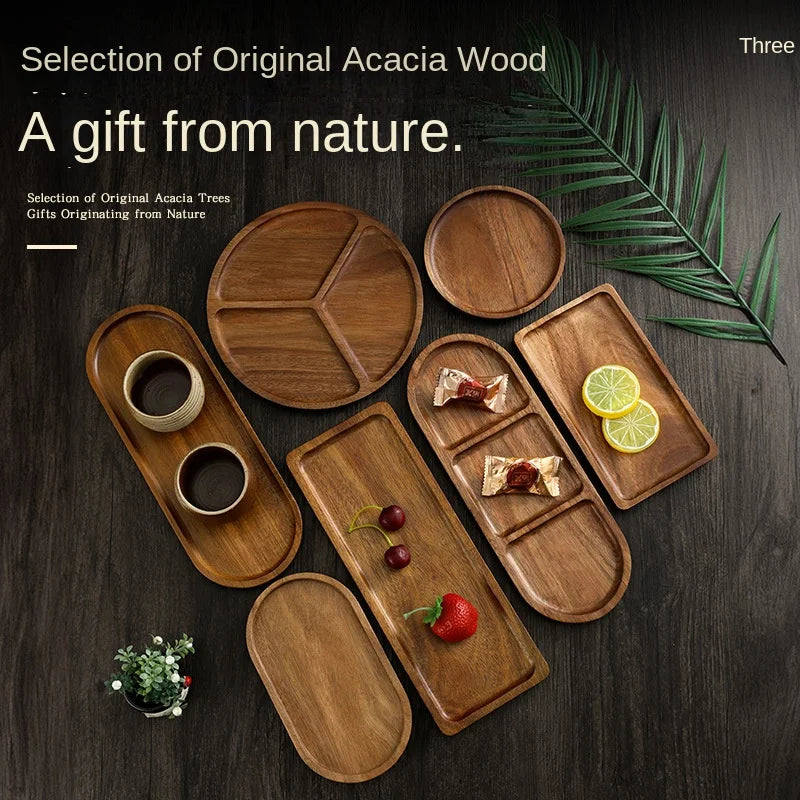 Japanese solid wood fruit plate