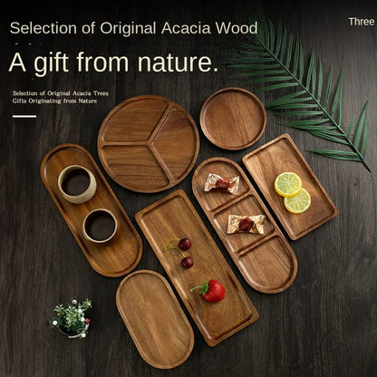 Japanese solid wood fruit plate