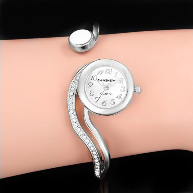 Luxury Elegant Silver Gold Stainless Steel Bracelet Watches