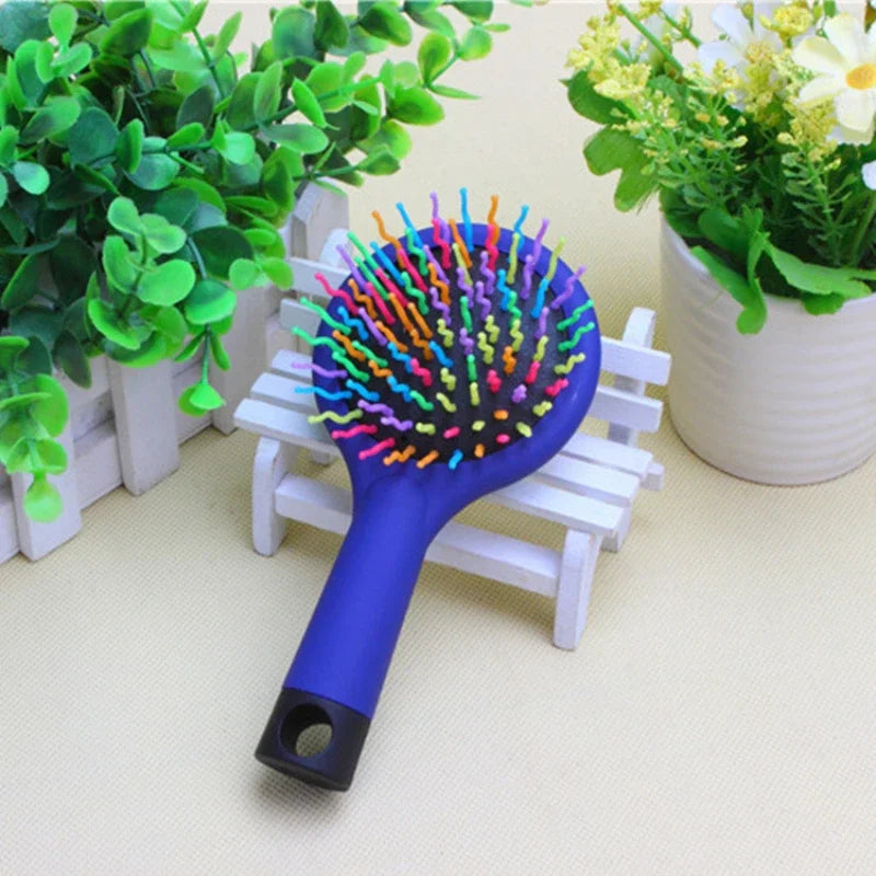 Hair Comb Professional Rainbow Comb With Mirror Styling Tools