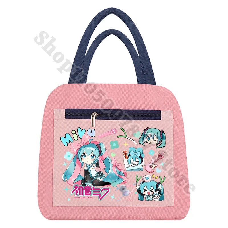 Girl Cartoon Printed Lunch Tote Casual Storage
