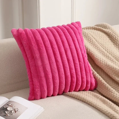 Faux Rabbit Fur Cushion Cover Plush Pillow Cover