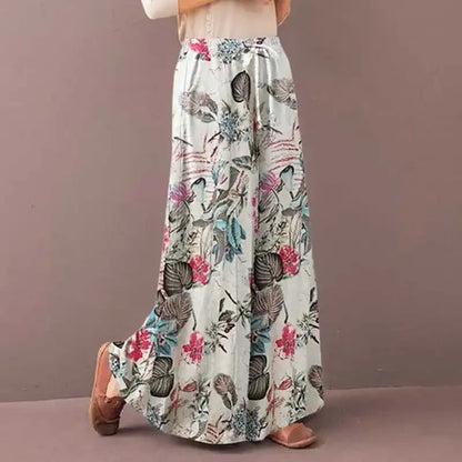 Floral Wide Leg Bohemia Plus Size Pants