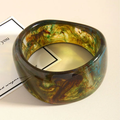 Exaggerate Geometric Acrylic Resin Bangle Wide Bracelets