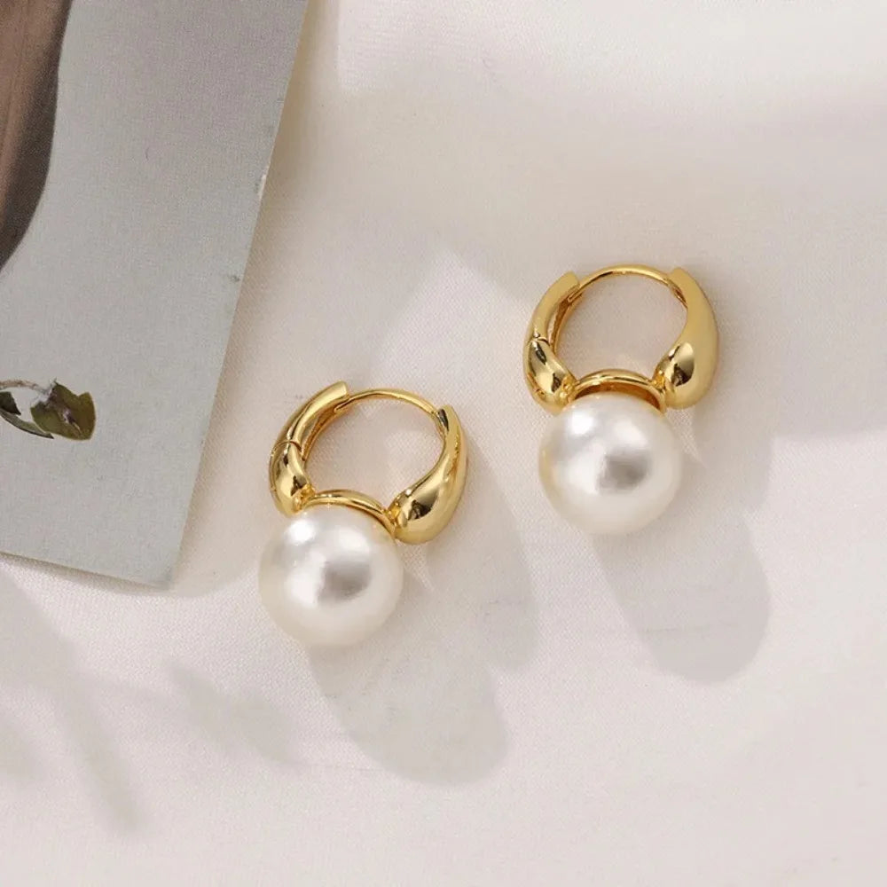 Pearl Hoop Earrings