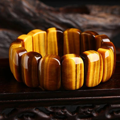 Natural Tiger Eye Stone Square Handmade Reiki Healing Meditation Bangles Bracelets