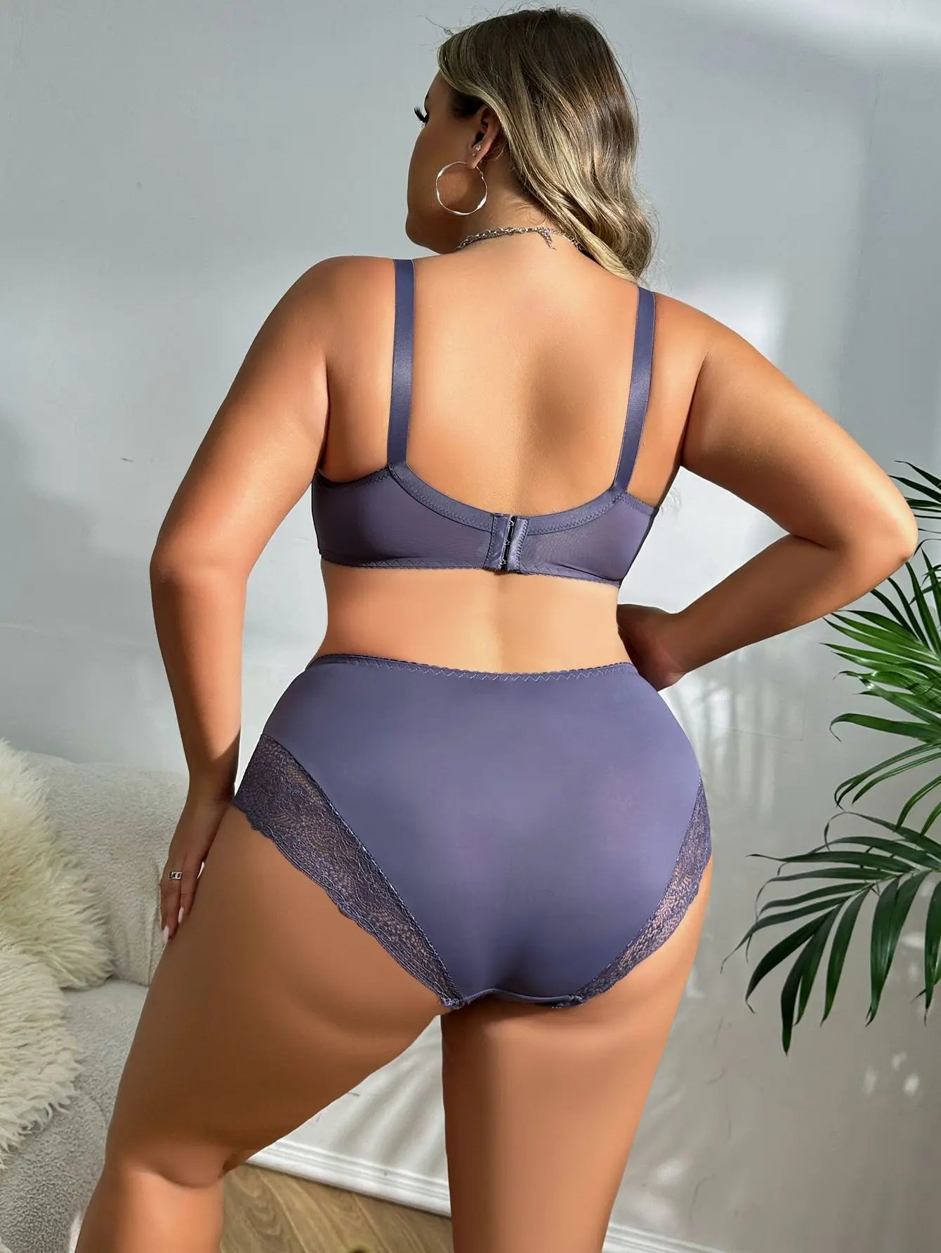Beauwear Plus Size Bra Ultra Thin Lingerie Set