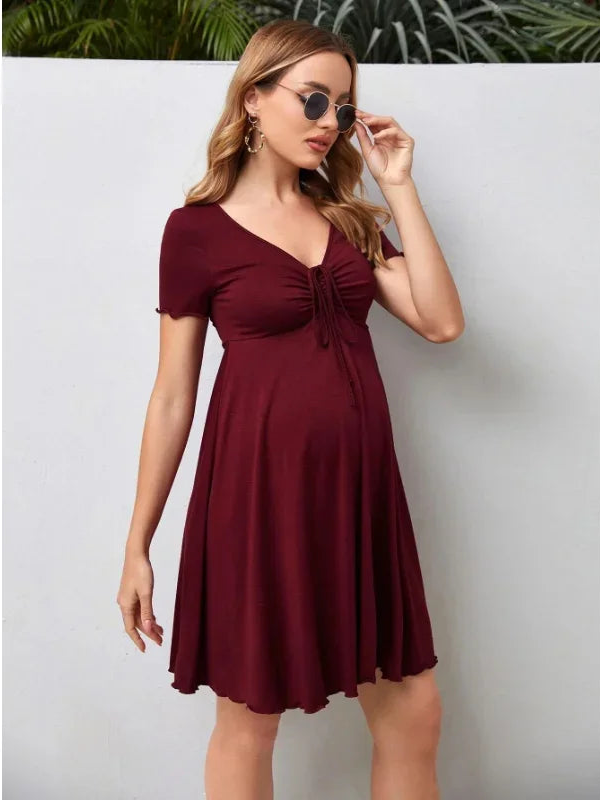 Maternity V-neck Loose Plus Size Pregnant Dress