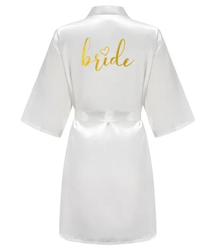 Bride Robe Kimono Satin Pajamas Bridesmaid Bathrobe