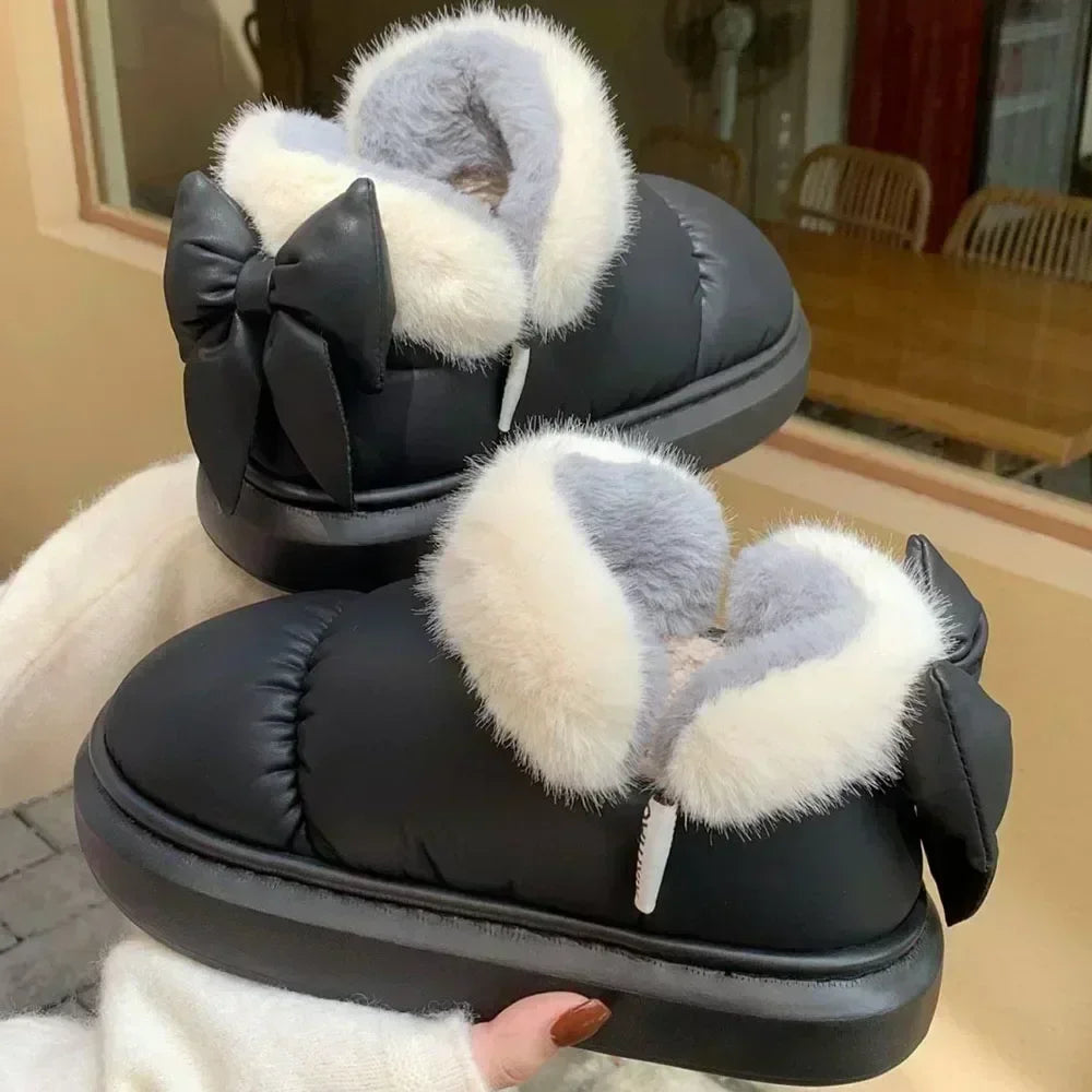 Snow Boot Furry Bow Cotton Shoe
