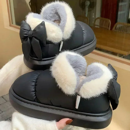 Snow Boot Furry Bow Cotton Shoe