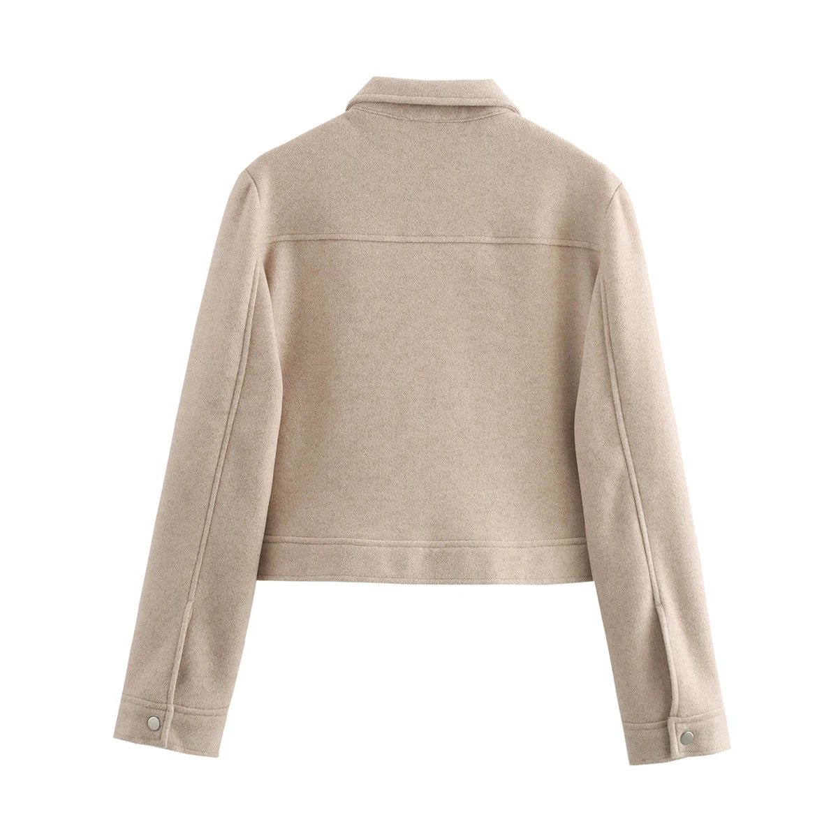 Zipper Winter Long Sleeve Pocket Outerwear Elegant Jacket Coat