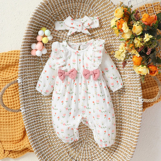 Baby Girl's Long Sleeve Floral Jumpsuit