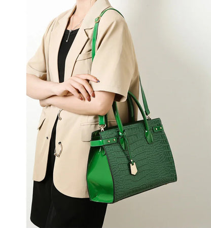 Retro Crossbody Crocodile Pattern Texture Bag Set