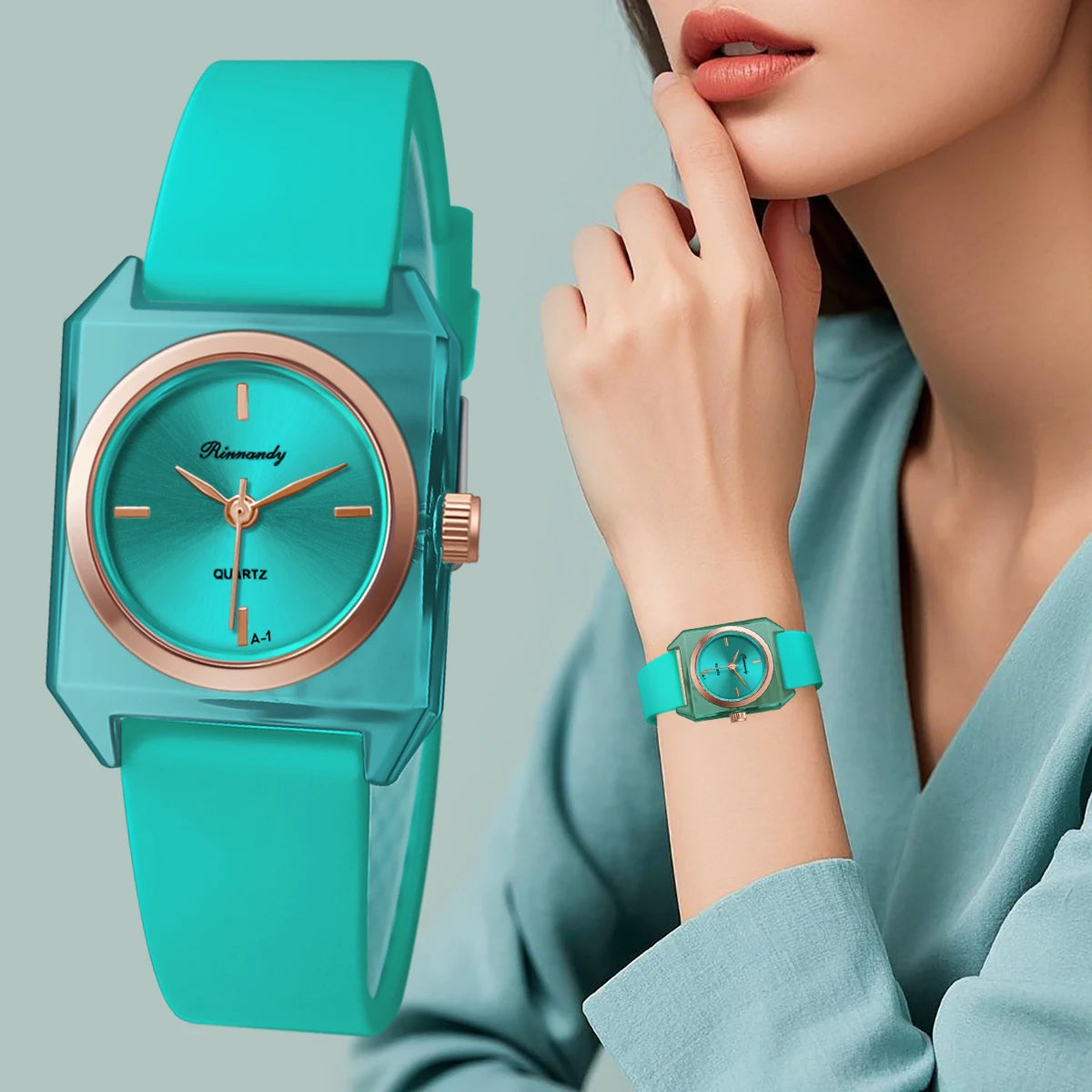 Silicone Strap Quartz Clock Wristwatch
