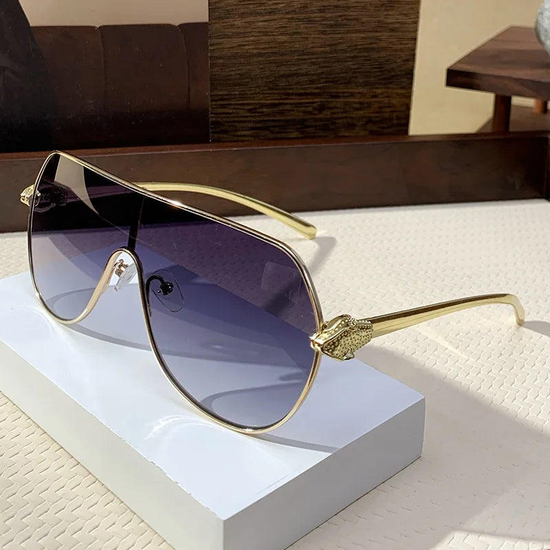 Vintage Luxury Metal Oversized Punk Sunglasses