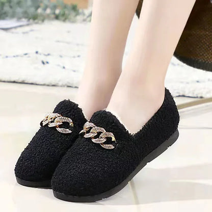 Warm Short Plush Lining House Slippers