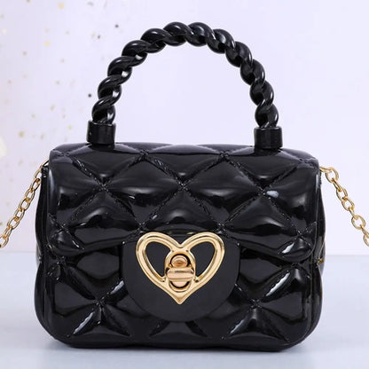 PU Mini Shoulder Bags Heart Coin Wallets Handbags