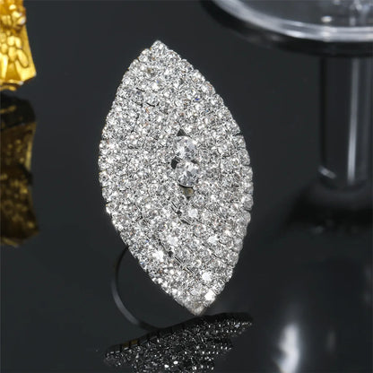 Sparkling Rhinestones Crystal Bridal Big Rings