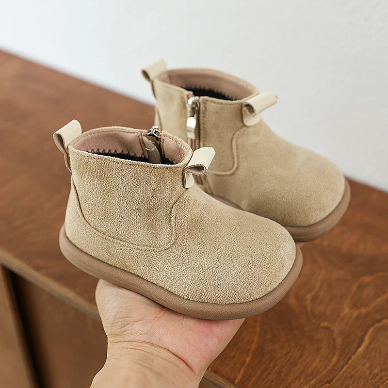 Casual Outdoor Anti-slip Infant Oxford Suede Plush Ankle Boots