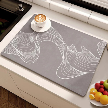 Minimalist Lines Diatom Mud Dish Drying Mat