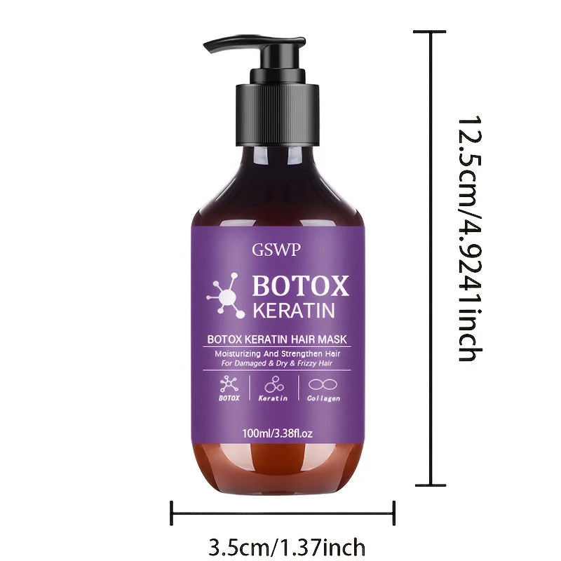 Botox Keratin Hair Mask moisturizes and strengthens damaged hair