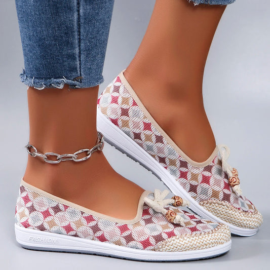Mesh flat casual sneakers shoes
