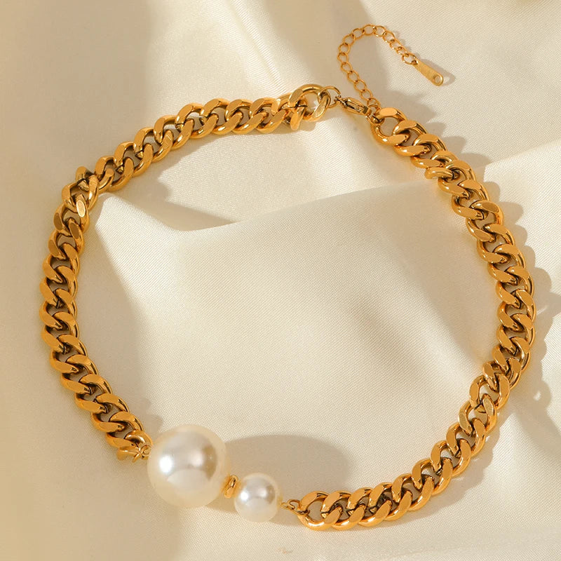 316L Stainless Steel Pearls Chain Necklace