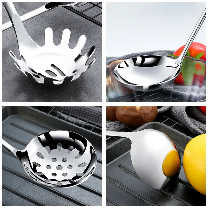 Stainless Steel Colander Metal Noodle Spoon