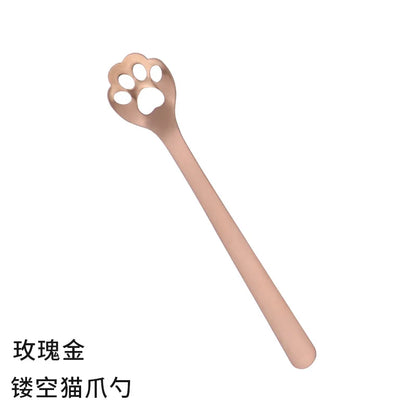 Creative Cute Cat Dog Claw 304 Stainless Steel Spoon