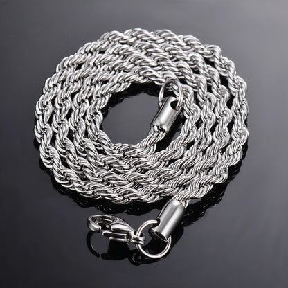 925 sterling silver Rope Chain Necklace