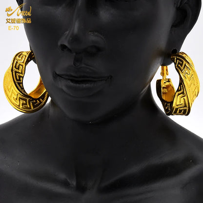 24K Gold Color Hoop Earrings