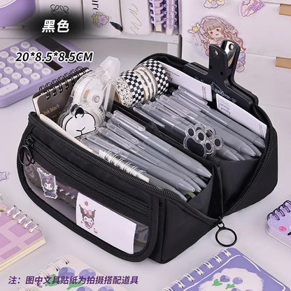 Large Capacity Pencil Case with Zipper Portable Stationery Bag