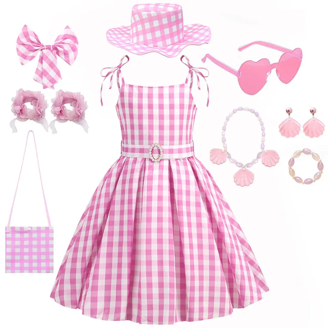 Halloween Hot Movie Barbei Baby Girl Pink Cowboy Dress